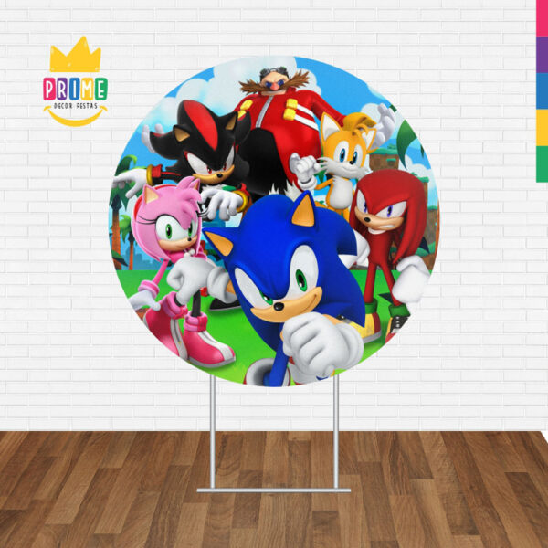 Painel Redondo 3D Sonic Tecido Sublimado - Image 2