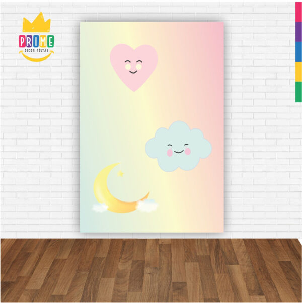 Painel de Festa Retangular 3D Chuva de Amor Casadinho 1,50m x 2,20 - Image 2