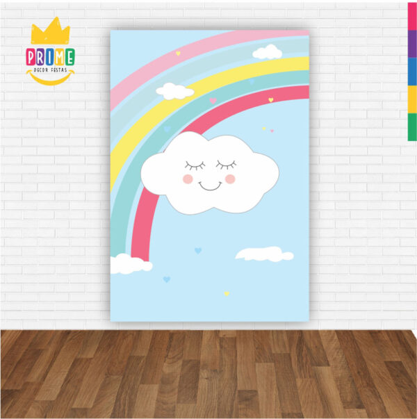 Painel de Festa Retangular 3D Chuva de Amor Casadinho 1,50m x 2,20 - Image 2