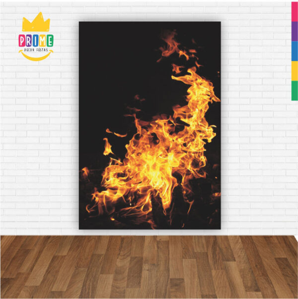 Painel de Festa Retangular 3D Fogo Casadinho 1,50m x 2,20 - Image 2