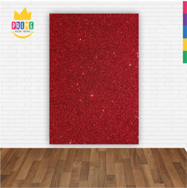 Painel de Festa Retangular 3D Glitter Vermelho Casadinho 1,50m x 2,20 - Image 2