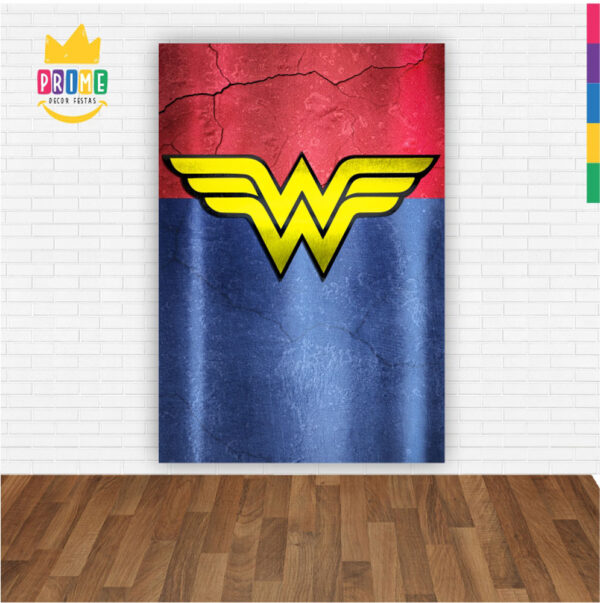 Painel de Festa Retangular 3D Mulher Maravilha Casadinho 1,50m x 2,20 - Image 2