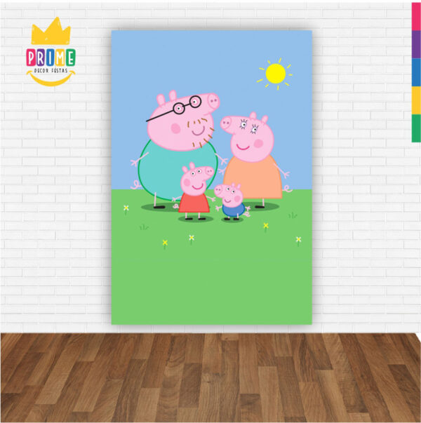 Painel de Festa Retangular 3D Peppa Pig Casadinho 1,50m x 2,20 - Image 2