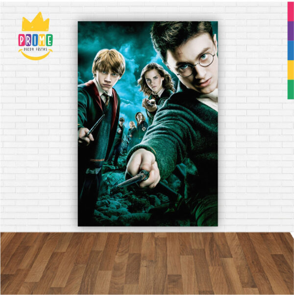 Painel de Festa Retangular 3D Harry Potter Casadinho 1,50m x 2,20 - Image 2