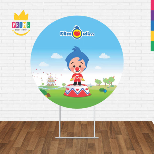 Painel Redondo 3D Palhaço Plim Plim Tecido Sublimado - Image 2