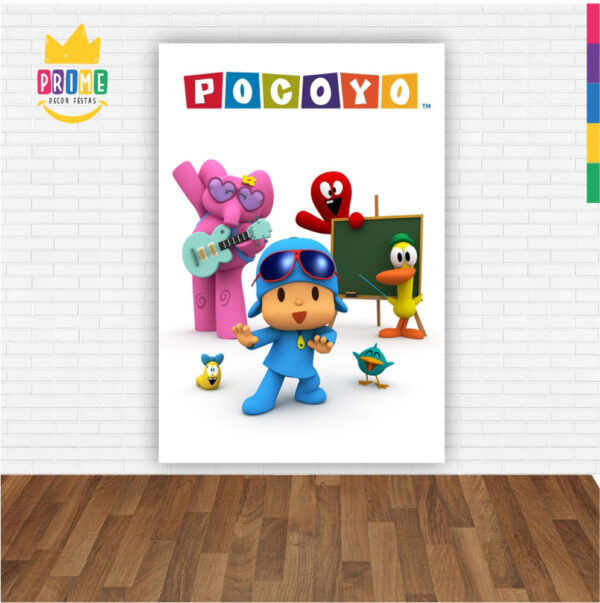 Painel de Festa Retangular 3D Pocoyo Casadinho 1,50m x 2,20 - Image 2