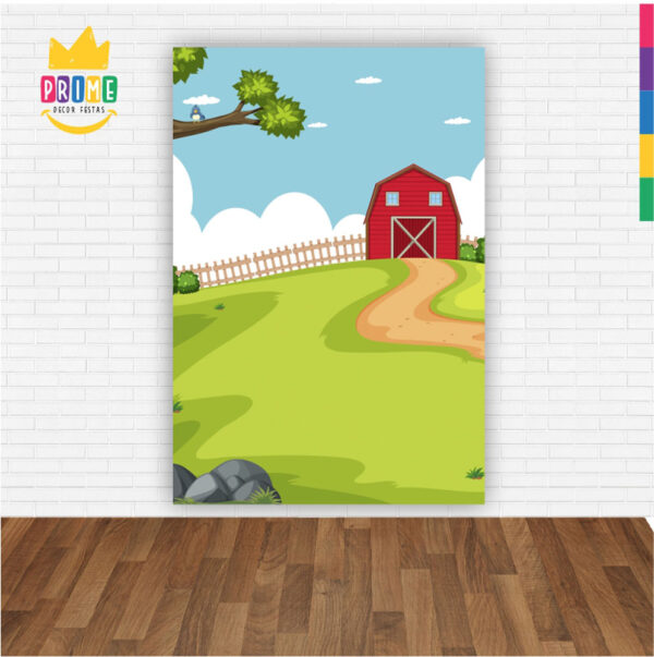 Painel de Festa Retangular 3D Fazendinha Casadinho 1,50m x 2,20 - Image 2