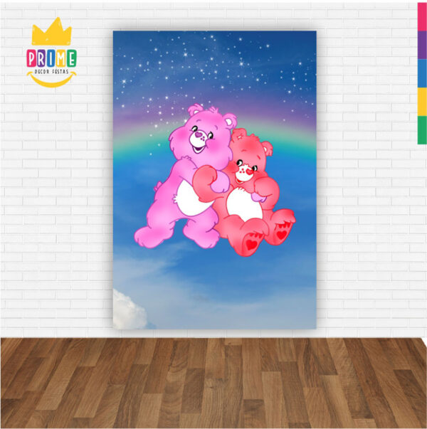 Painel de Festa Retangular 3D Ursinhos Carinhoso Casadinho 1,50m x 2,20 - Image 2