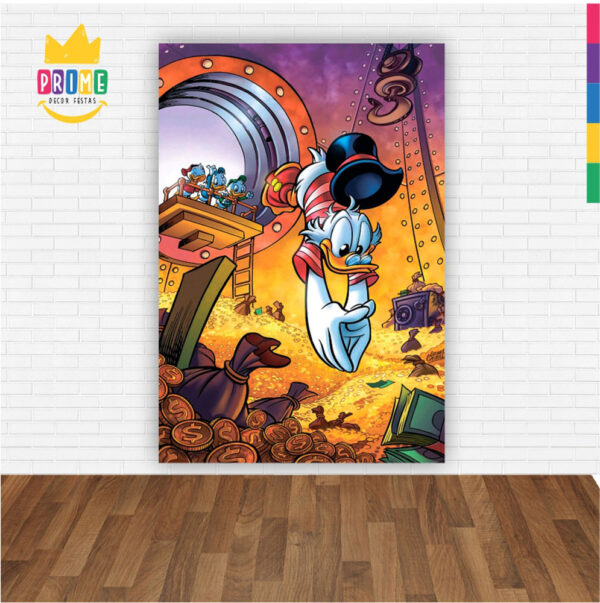 Painel de Festa Retangular 3D Tio Patinhas Casadinho 1,50m x 2,20 - Image 2