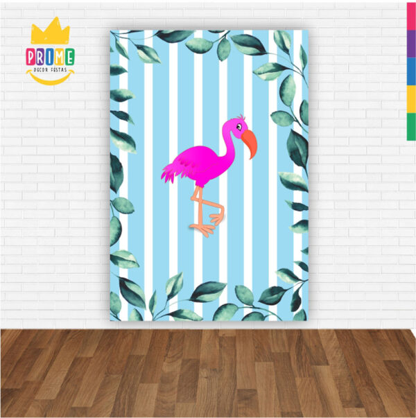 Painel de Festa Retangular 3D Flamingo Casadinho 1,50m x 2,20 - Image 2