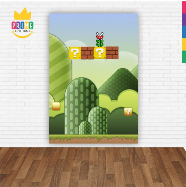 Painel de Festa Retangular 3D Super Mario Casadinho 1,50m x 2,20 - Image 2