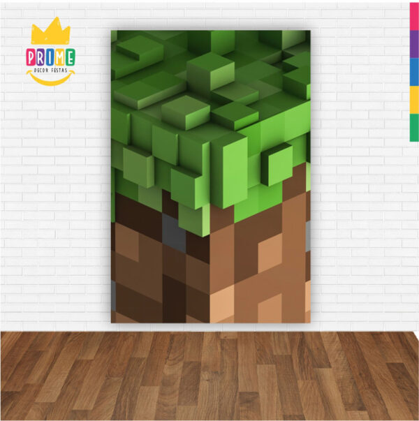 Painel de Festa Retangular 3D Minecraft Casadinho 1,50m x 2,20 - Image 2