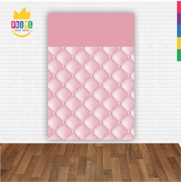 Painel de Festa Retangular 3D Realeza Rosa Casadinho 1,50m x 2,20 - Image 2