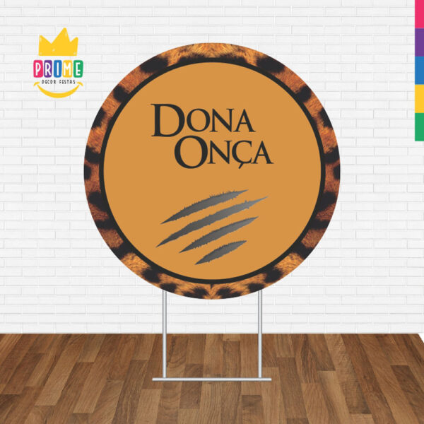 Painel Redondo 3D Dona Onça Tecido Sublimado - Image 2