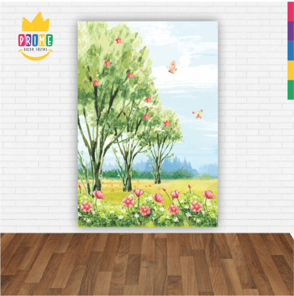 Painel de Festa Retangular 3D Jardim Encantado  Casadinho 1,50m x 2,20 - Image 2
