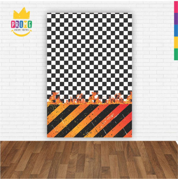 Painel de Festa Retangular 3D Hotwheels Casadinho 1,50m x 2,20 - Image 2