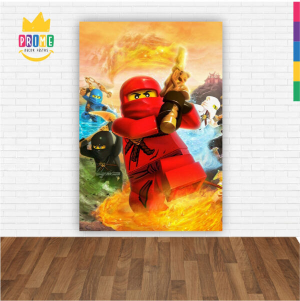 Painel de Festa Retangular 3D Ninja Go Casadinho 1,50m x 2,20 - Image 2
