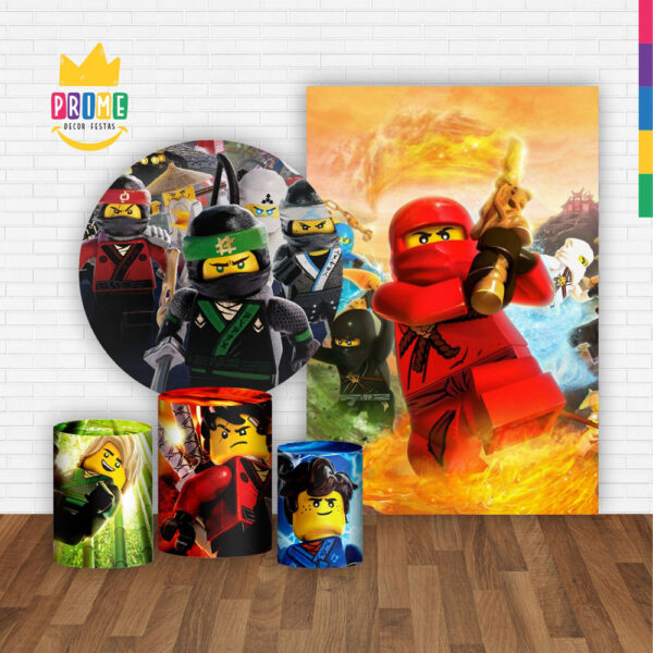 Kit Casado Ninja Go  Painel Redondo Trio Capas Cilindro Retangular Vertical Em Tecido - Image 2