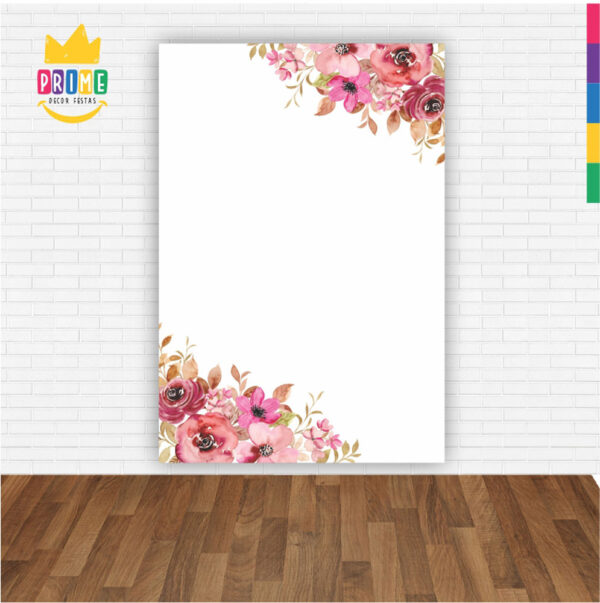 Painel de Festa Retangular 3D Floral Rosa Casadinho 1,50m x 2,20 - Image 2