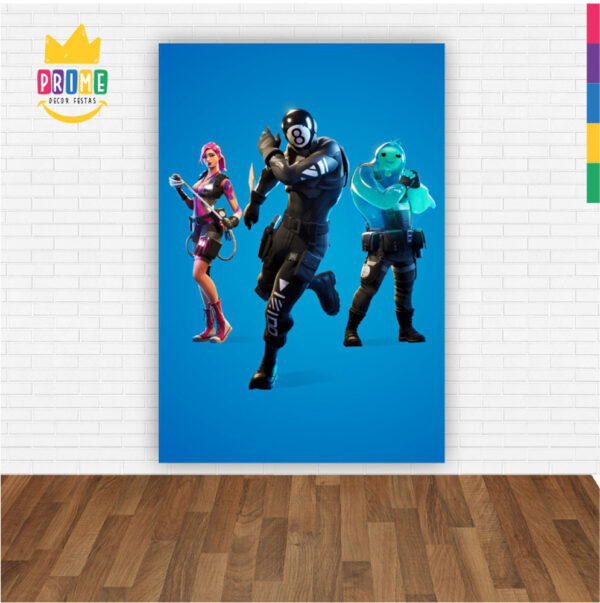 Painel de Festa Retangular 3D Fortnite Casadinho 1,50m x 2,20 - Image 2