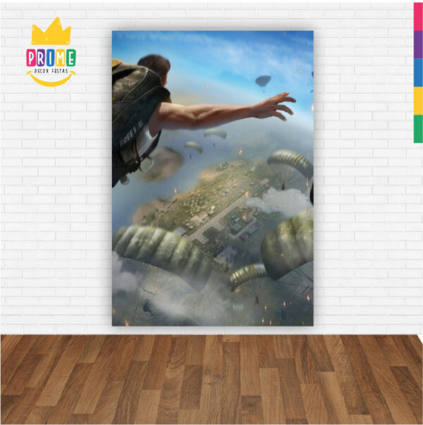 Painel de Festa Retangular 3D Free Fire Casadinho 1,50m x 2,20 - Image 2