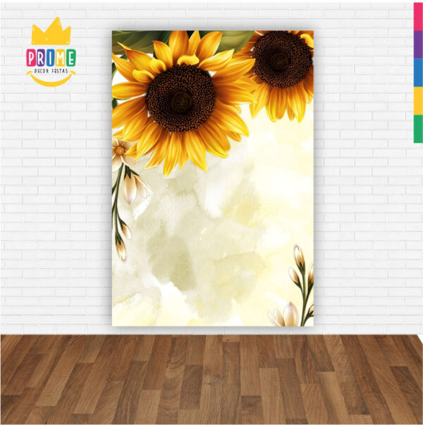 Painel de Festa Retangular 3D Girassol Casadinho 1,50m x 2,20 - Image 2