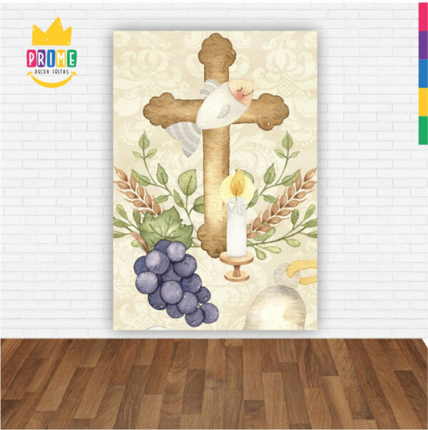 Painel de Festa Retangular 3D Jesus Aquarela Casadinho 1,50m x 2,20 - Image 2