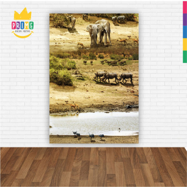 Painel de Festa Retangular 3D Safari Casadinho 1,50m x 2,20 - Image 2