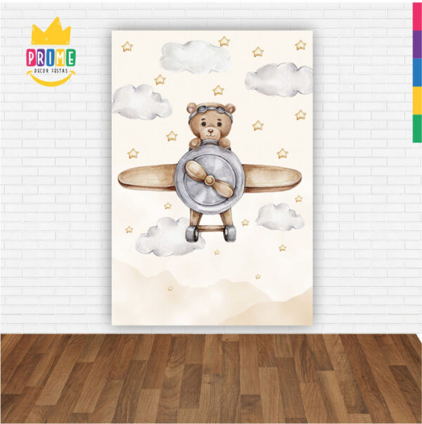 Painel de Festa Retangular 3D Ursinho Cute Casadinho 1,50m x 2,20 - Image 2