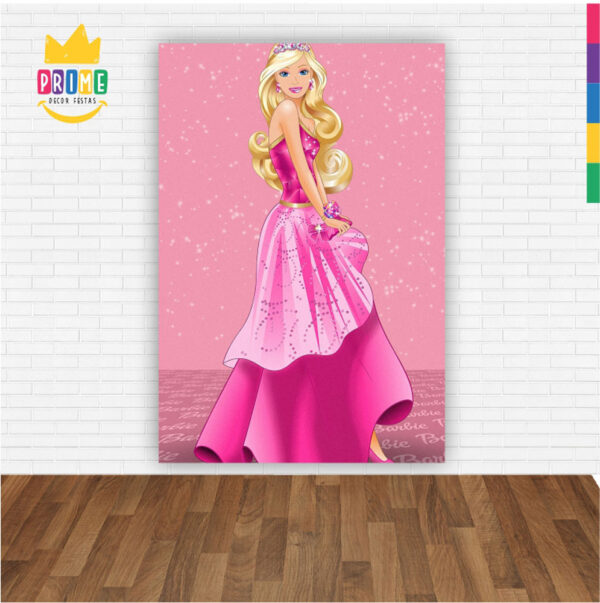 Painel de Festa Retangular 3D Barbie Casadinho 1,50m x 2,20 - Image 2