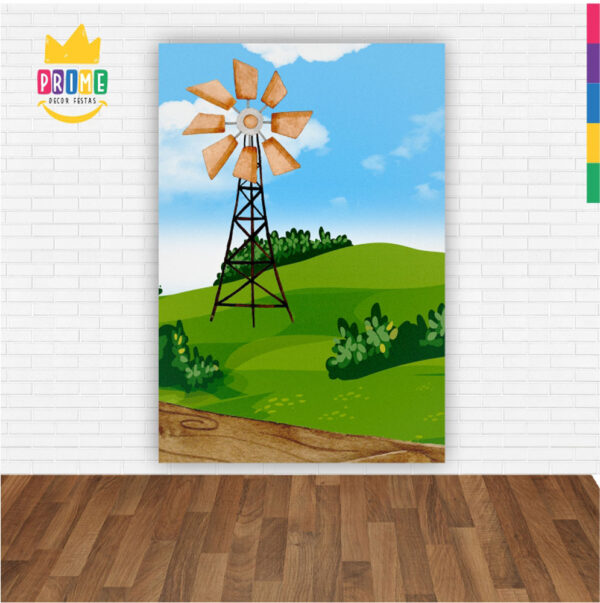 Painel de Festa Retangular 3D Trator Casadinho 1,50m x 2,20 - Image 2