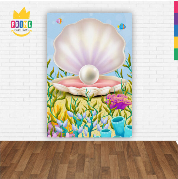 Painel de Festa Retangular 3D Sereia Cute Casadinho 1,50m x 2,20 - Image 2