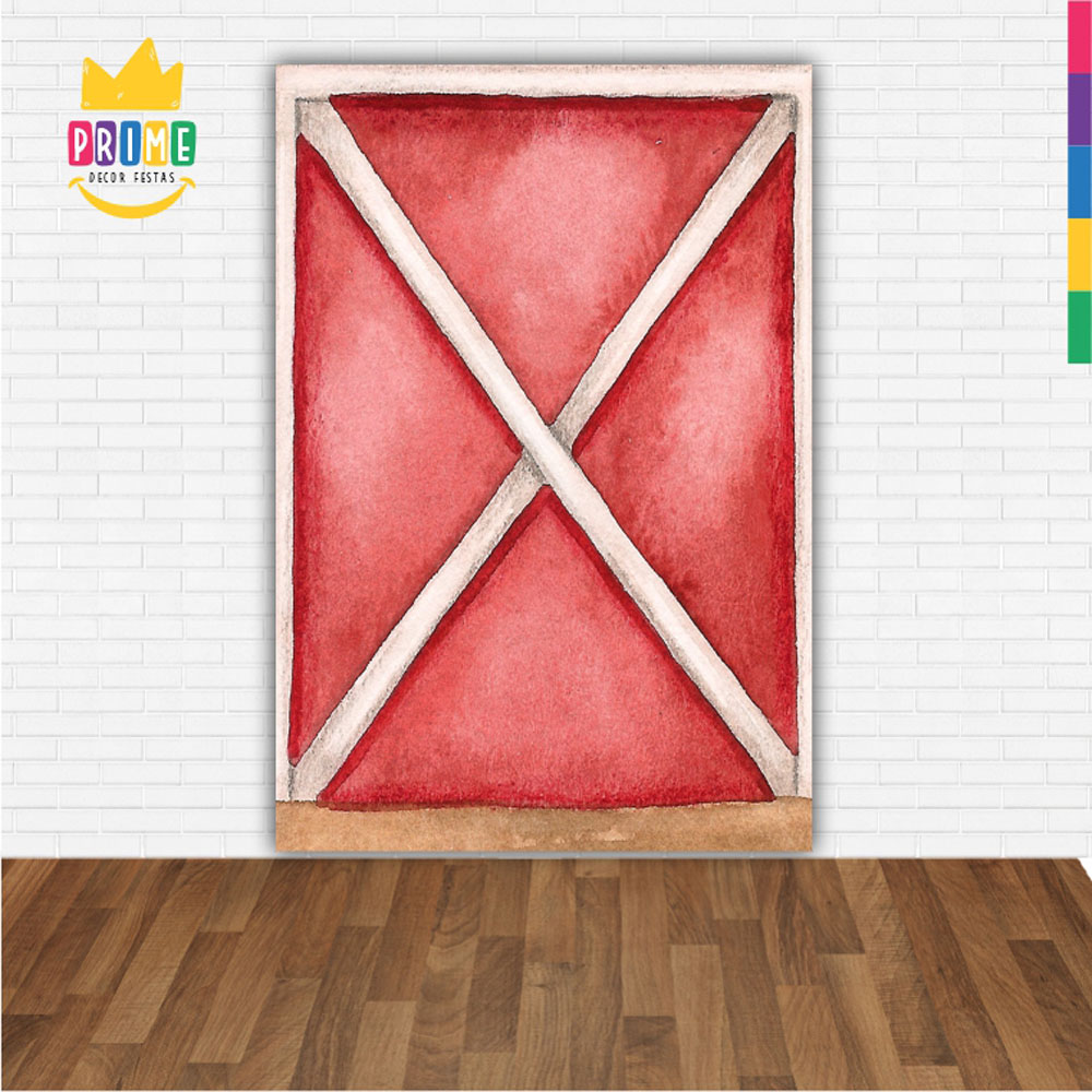 Painel de Festa Retangular 3D Fazendinha Casadinho 1,50m x 2,20 - Imagem 2