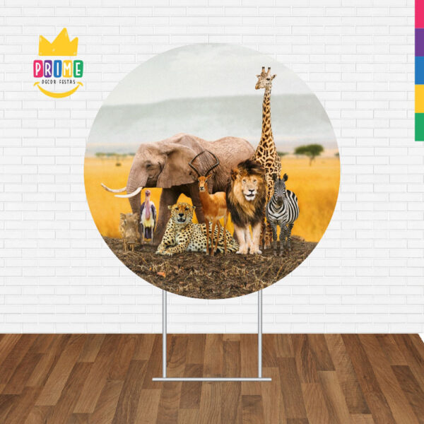 Painel Redondo 3D Safari Tecido Sublimado - Image 2