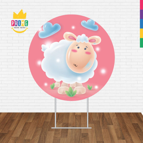 Painel Redondo 3D Ovelhinha Tecido Sublimado - Image 2