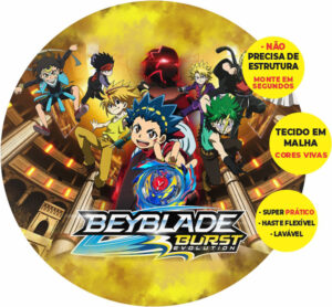 Painel Redondo 3D Beyblade Abre Fácil Tecido