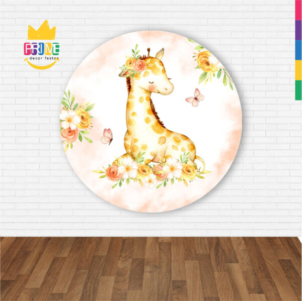 Painel Redondo 3D Girafa Cute  Abre Fácil Tecido - Image 2