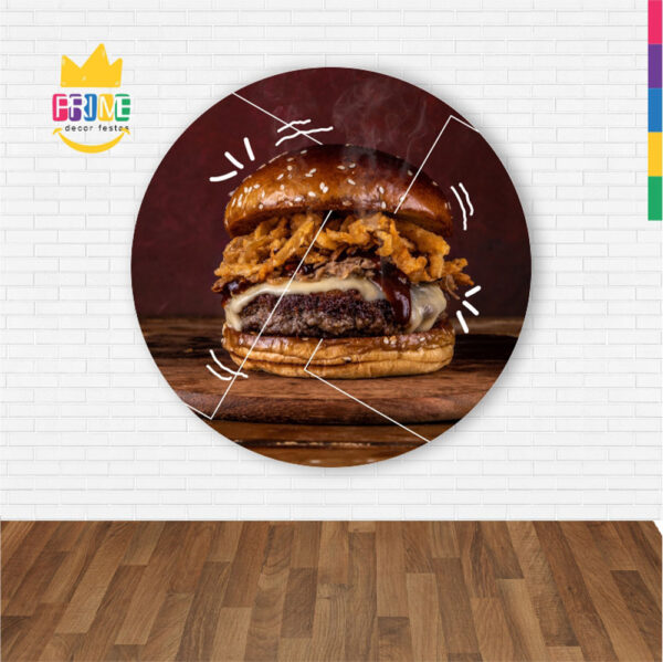 Painel Redondo 3D Hamburguer Abre Fácil Tecido - Image 2