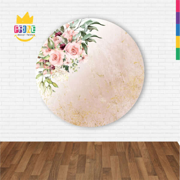 Painel Redondo 3D Floral Marmore Abre Fácil Tecido - Image 2