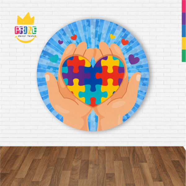 Painel Redondo 3D Autismo  Abre Fácil Tecido - Image 2