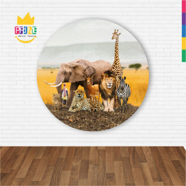 Painel Redondo 3D Safari  Abre Fácil Tecido - Image 2