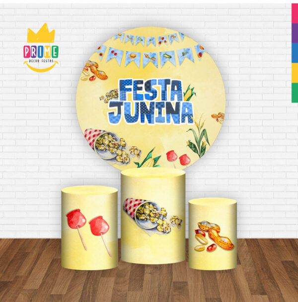 Trio Capa Cilindro + Painel Redondo 3D Festa Junina 1,50m Veste Fácil - Image 2