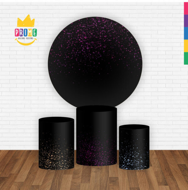 Trio Capa Cilindro + Painel Redondo 3D Glitter 1,50m Veste Fácil - Image 2