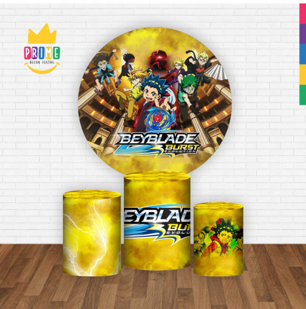 Trio Capa Cilindro + Painel Redondo 3D BeyBlade 1,50m Veste Fácil - Image 2