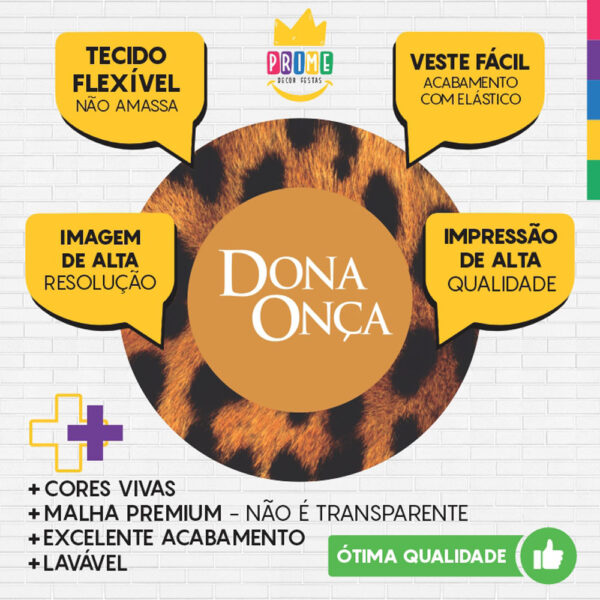 Painel Redondo 3D Dona Onça Tecido Sublimado - Image 3
