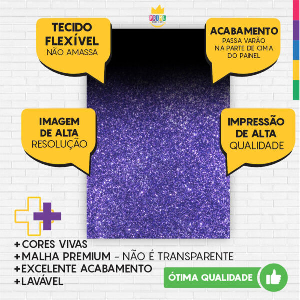 Painel de Festa Retangular 3D Glitter Casadinho 1,50m x 2,20 - Image 3