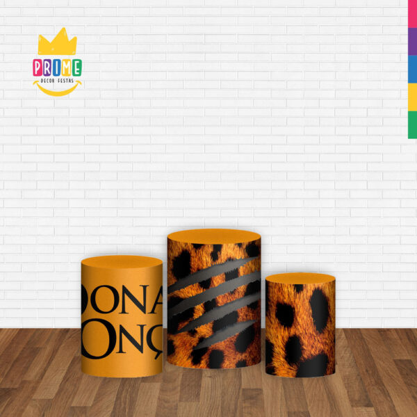 Trio Capa Cilindro Dona Onça 3D Em Tecido Com Elástico - Image 2