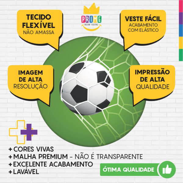 Kit Casado Futebol Painel Redondo Trio Capas Cilindro Retangular Vertical Em Tecido - Image 3