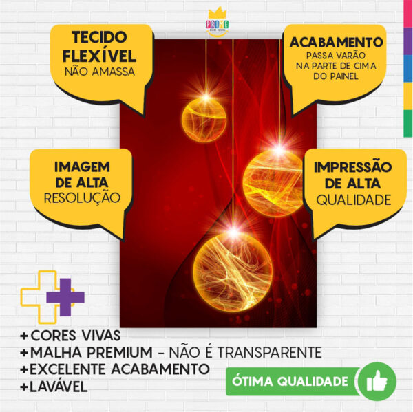 Kit Casado Natal Painel Redondo Trio Capas Cilindro Retangular Vertical Em Tecido - Image 5