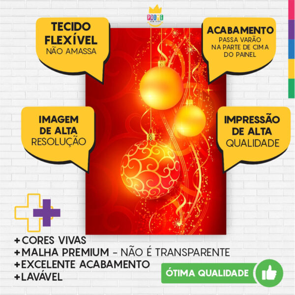 Kit Casado Natal Painel Redondo Trio Capas Cilindro Retangular Vertical Em Tecido - Image 5